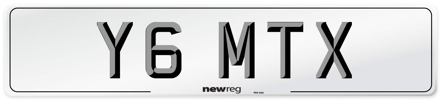 Y6 MTX Number Plate from New Reg